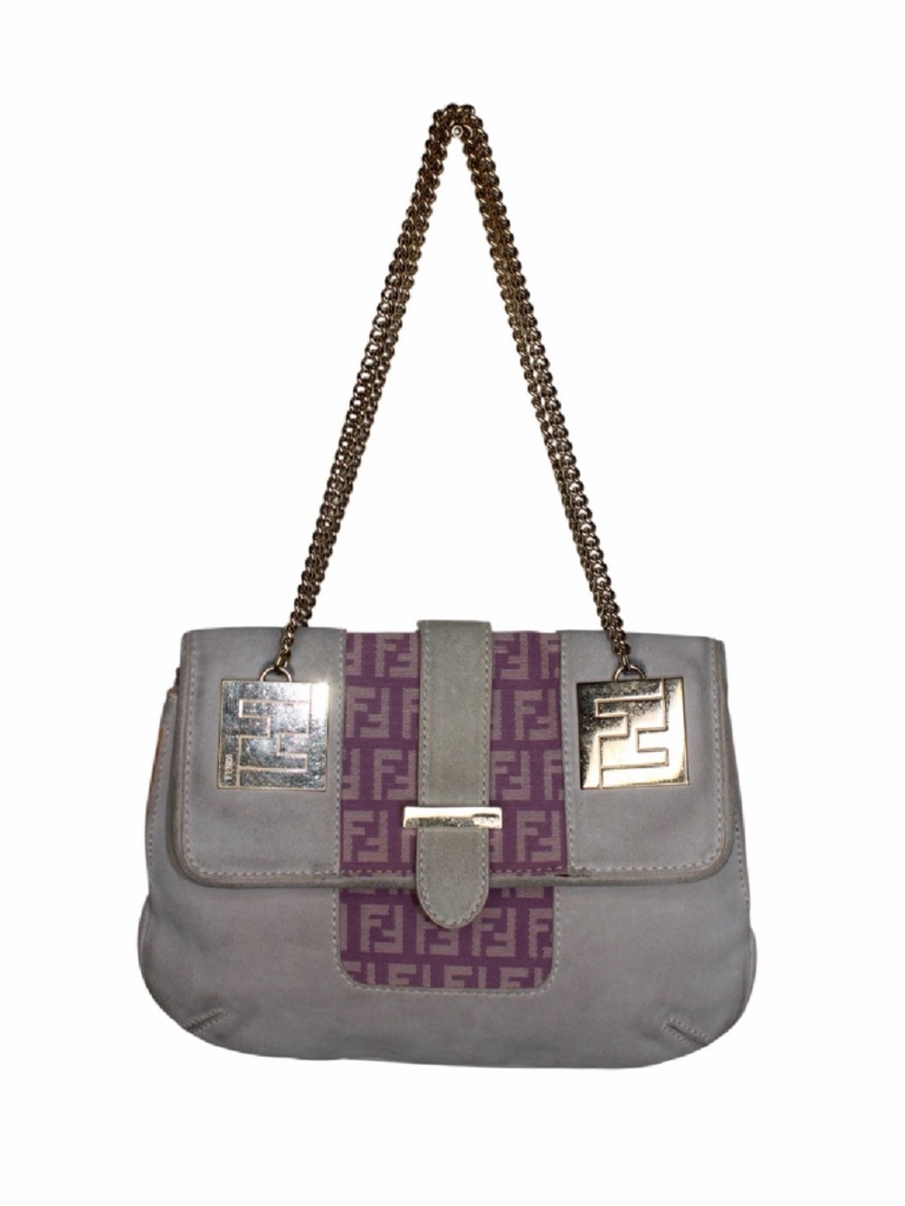 Fendi FF Zucchino Canvas Shoulder Bag